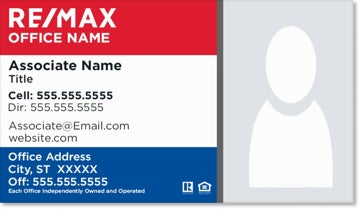 Picture of REMAX Business Card Red White Blue Bars - Office Prominent