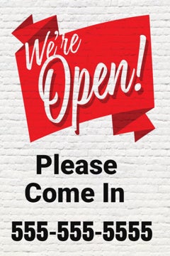 Picture of We're Open Sandwich Board Signs 873478956
