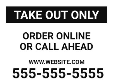 Picture of Take Out Only Signs 872227383