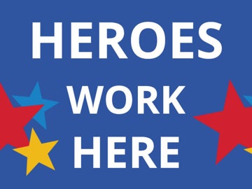 Picture of Heroes Work Here Signs 872486723