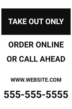 Picture of Take Out Only Sandwich Board Signs 872329676