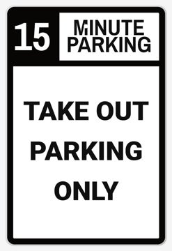 Picture of Take Out Only Parking Signs 872089990