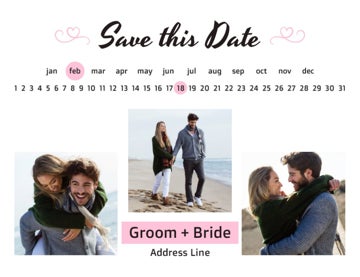 Picture of Save the Date Postcard Magnet 4 - Horizontal