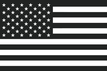 Picture of Black/White American Flag - 2x3