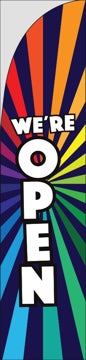 Picture of We're Open 873474674 - 15.5ft Straight Flag