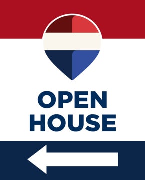Picture of Open House Directional - Left - RWB - 30" x 24"