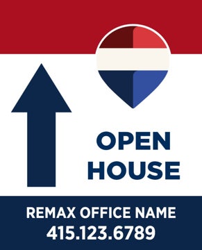 Picture of Open House Directional - Up - RWB - 30" x 24"
