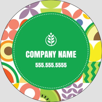 Picture of Food & Beverage Sticker 4 - Circle 3" x 3"