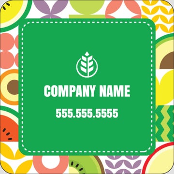 Picture of Food & Beverage Sticker 4 - Rounded Square 3" x 3"