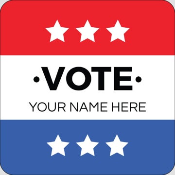 Picture of Political Stickers 6 - Rounded Square 3" x 3"